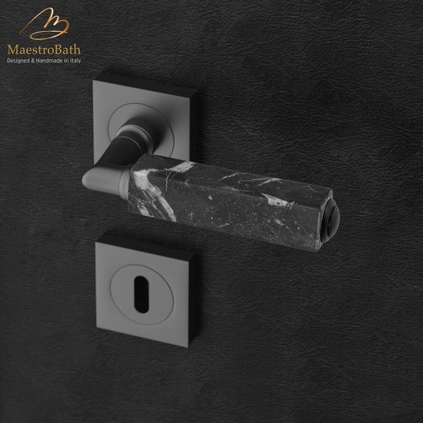 CUBO Marble Door Handle | Black