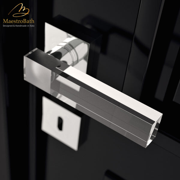 Ultra Modern Crystal Door Handle | Transparent