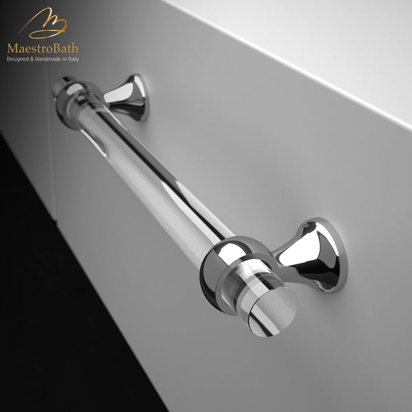 Lock Crystal Pull Handle | Clear/Chrome