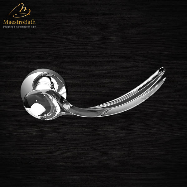 VENTO Crystal Door Handle | Clear/Chrome