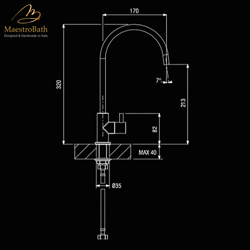 Modern Bar Faucet | Brushed Gold