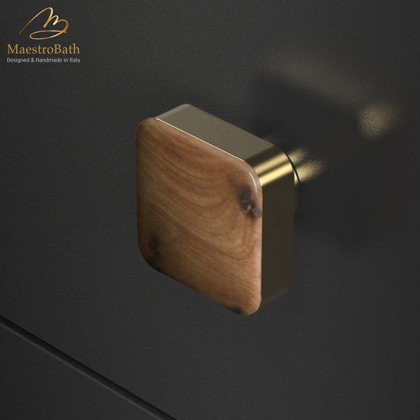 Legno Wood Knob | Thuja Radica/Gold