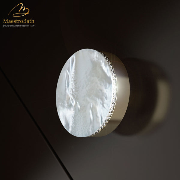 Pearl Swarovski Knob | MadrePerla Smoke & Swarovski/Gold