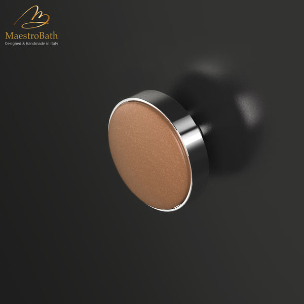 Pelle Leather Knob | Camel/Chrome