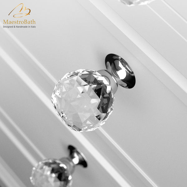 Poli Crystal Knob | Clear/Chrome