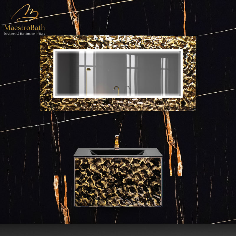 Luxury Murano Crystal Wallmount Bathroom Vanity