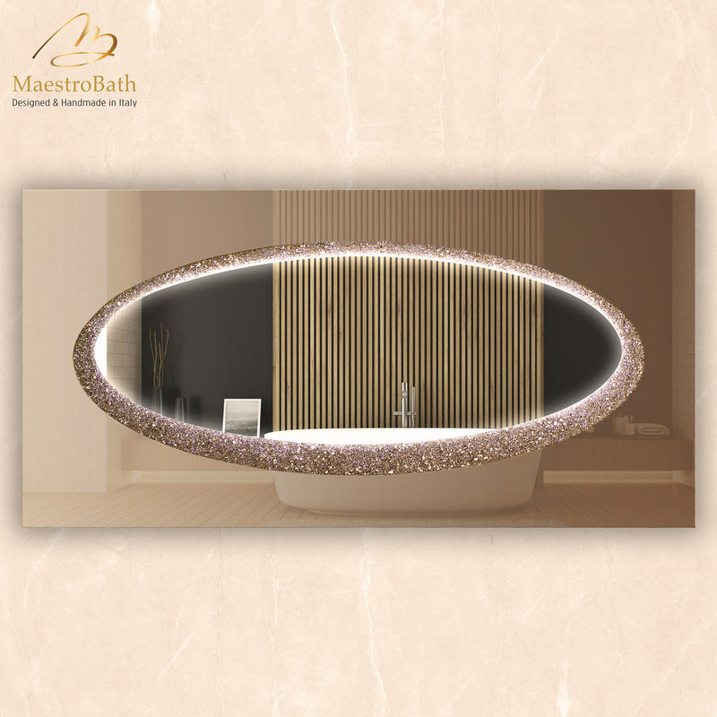 Lucent Luxury Crystal Double Vanity Mirror | Bronze