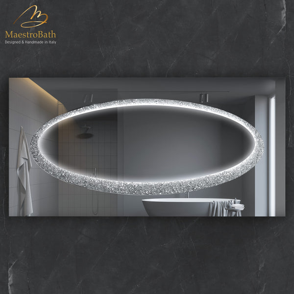 Lucent Luxury Crystal Double Vanity Mirror | Ice #color_ice