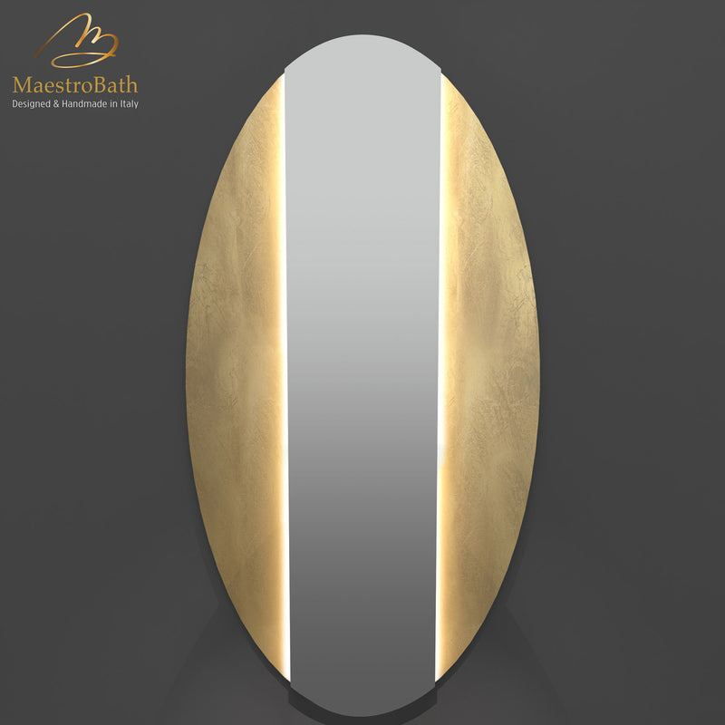 Ruffle Luxury LED Backlit Mirror | Gold Leaf