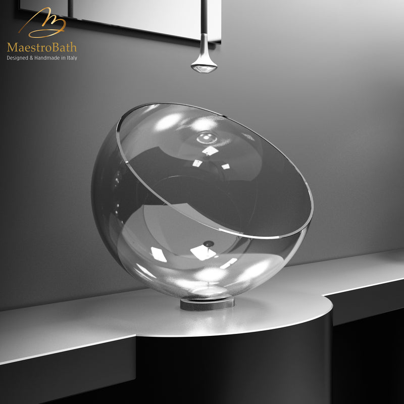 Astro Round Transparent Crystal Vessel Sink