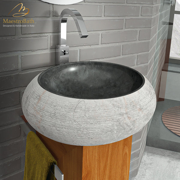 Fiji Stone Modern Vessel Sink #color_black