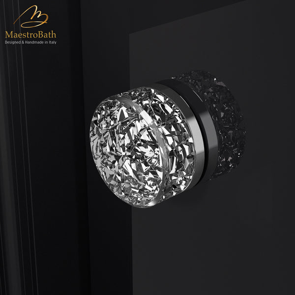 Miraggio Crystal Door Knob | Clear/Chrome