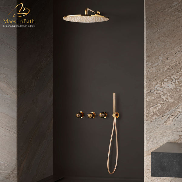 Murano Complete Shower Set | Polished Gold