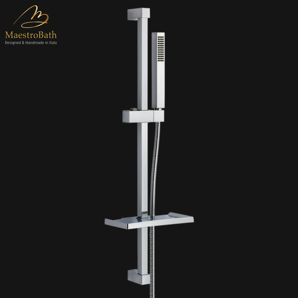 Kuadrat Shower Sliding Bar | Polished Chrome