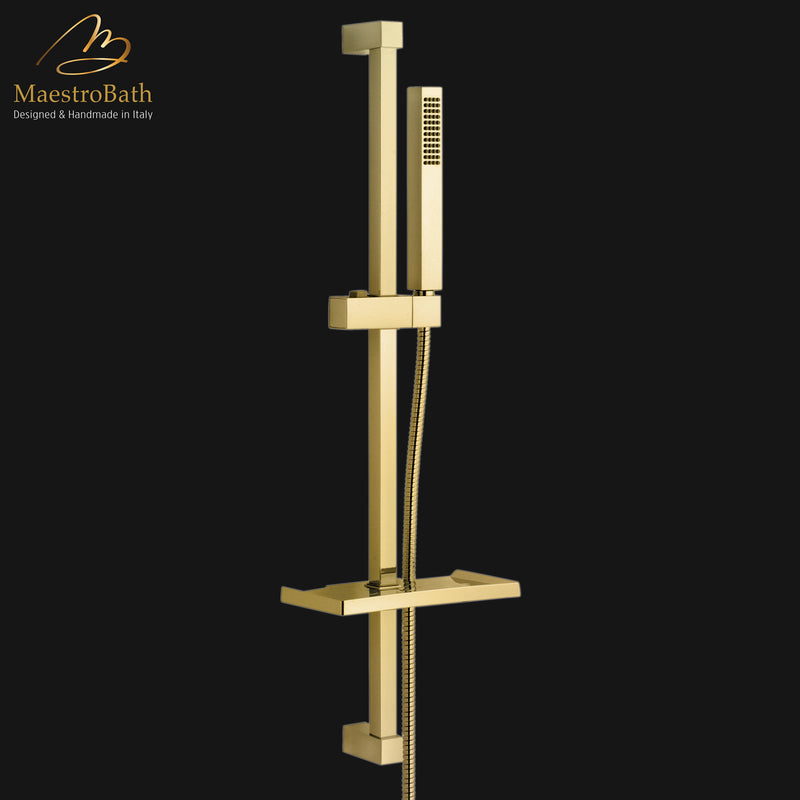 Kuadrat Shower Sliding Bar | Polished Gold