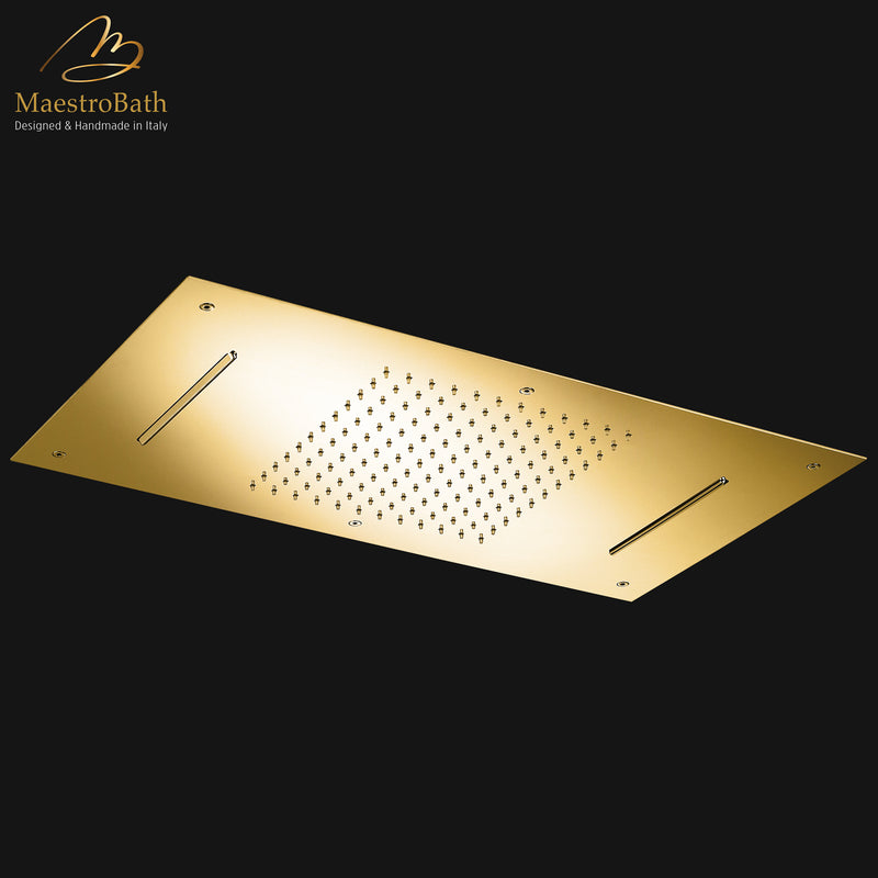 False ceiling Shower Head 700X380 MM | Polished Gold