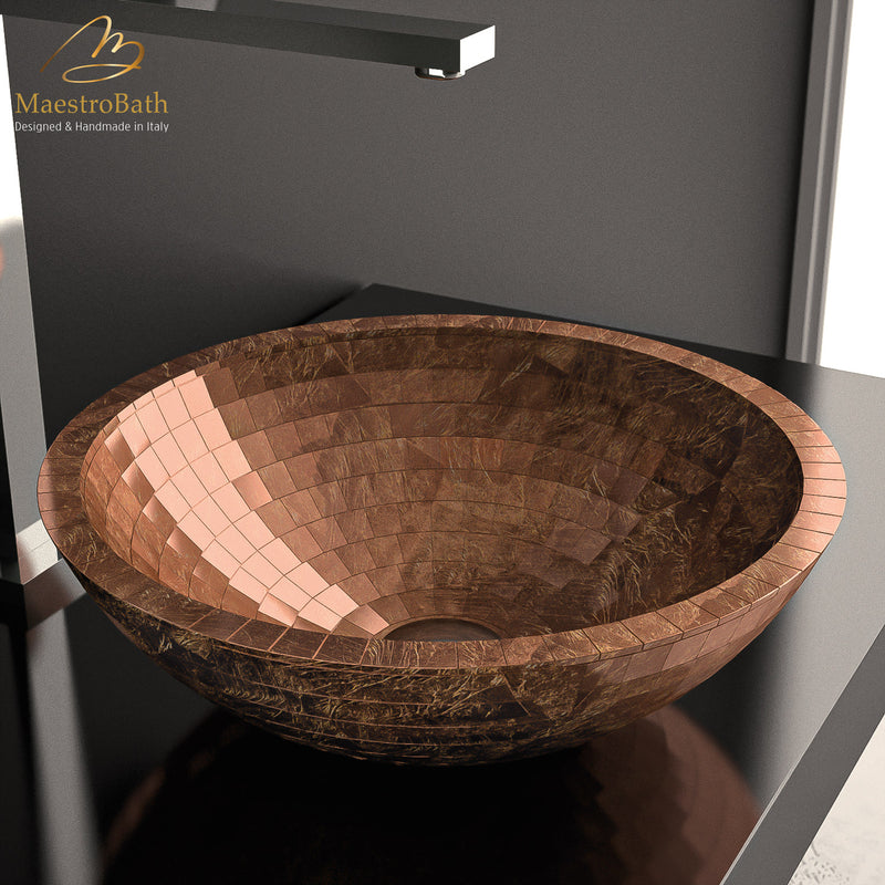 Teknoform Mosaic Copper Leaf Luxury Sink