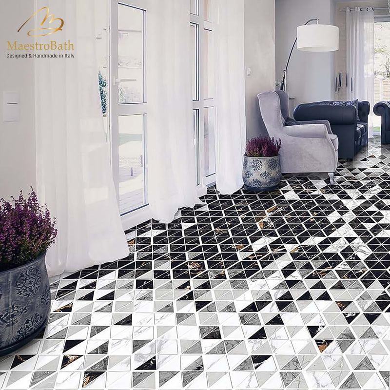 Diamond Luxury Tile | Black and White