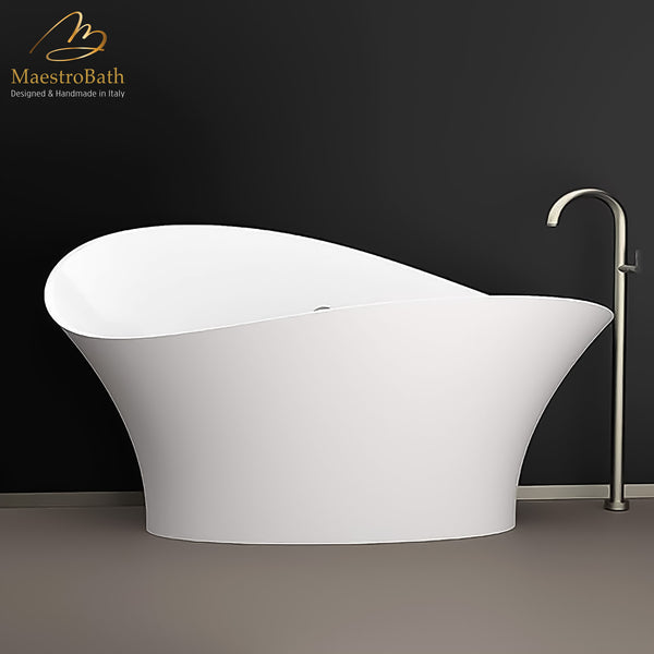 Calla Lily Contemporary Bathtub | White