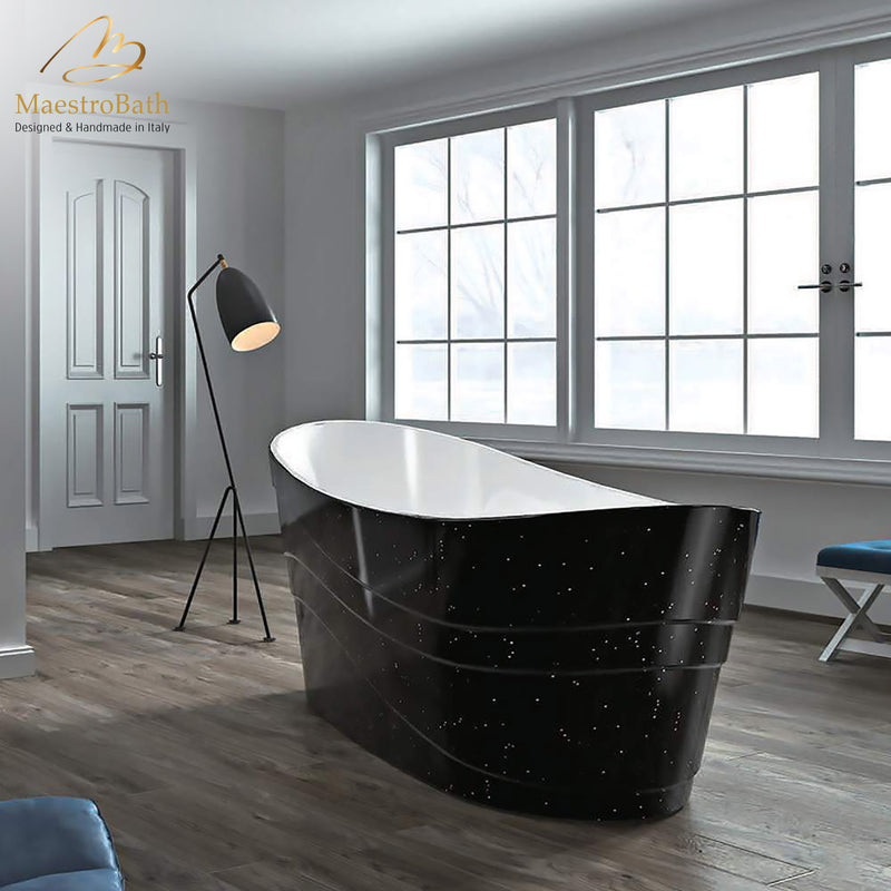 Olivia Modern Freestanding Bathtub | Black