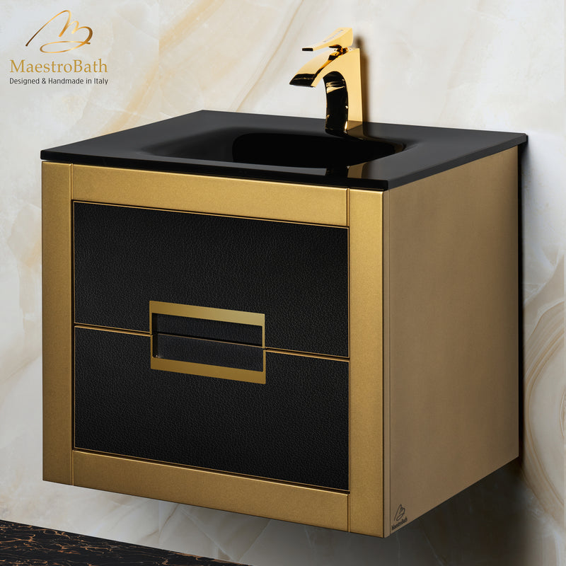 Danya Leather Modern Bathroom Vanity 24 Inch