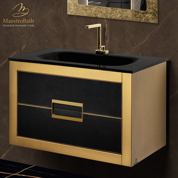 Luxury Bathroom Vanity #color_gold and black