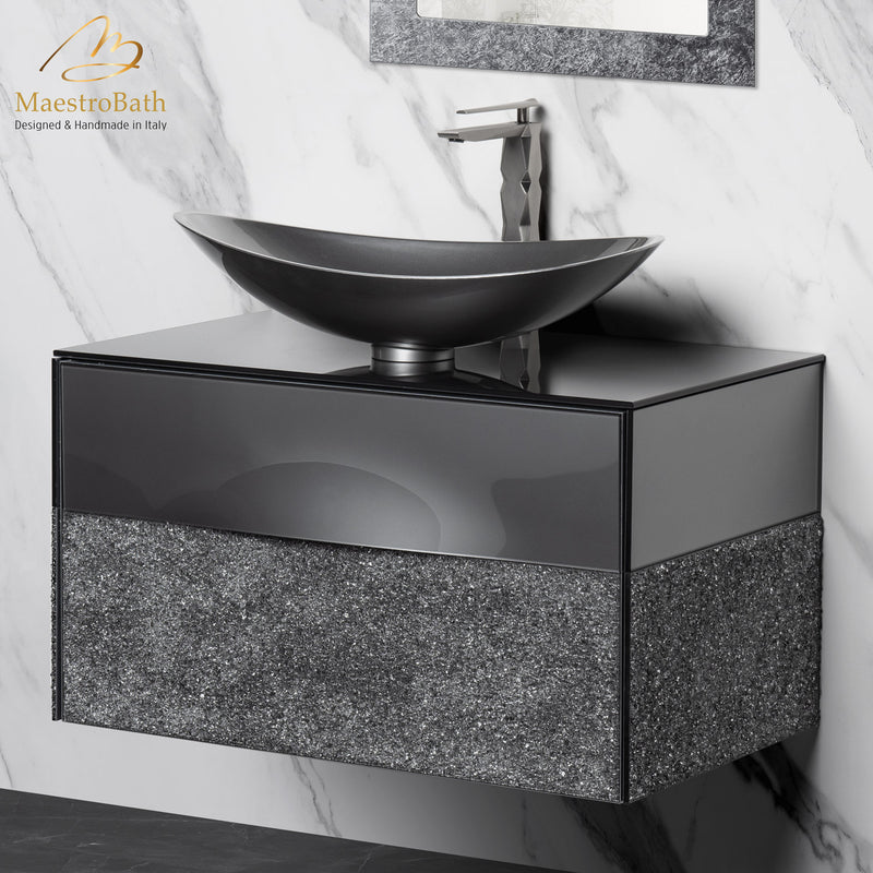 Eye Luxury Crystal Single Vanity | Silver