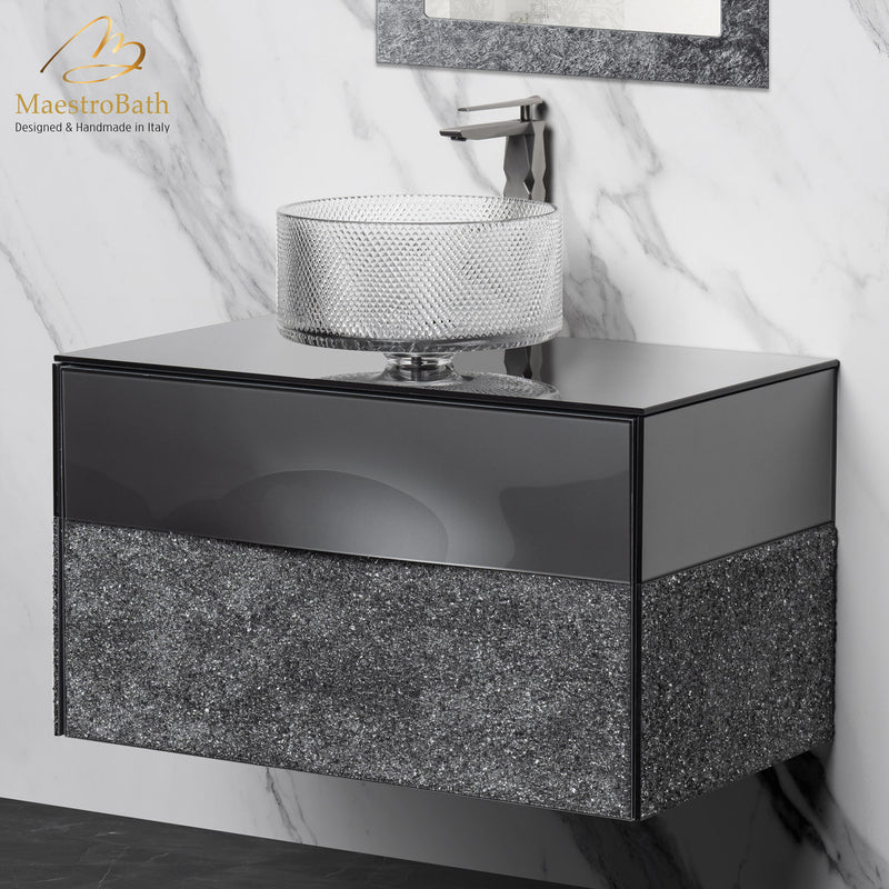 Eye Luxury Crystal Single Vanity | Silver