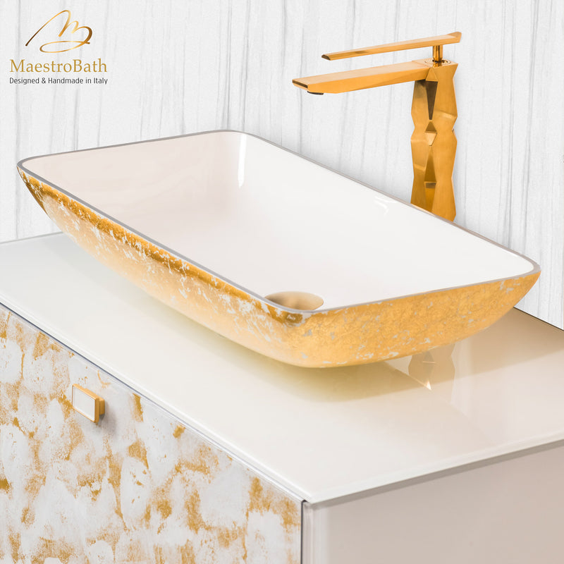 Luxury Murano Crystal Wallmount Bathroom Vanity