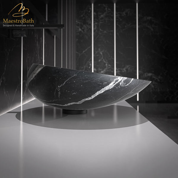 Vetrofreddo Kool Max Marble Black Unique Bath Sink #color_black