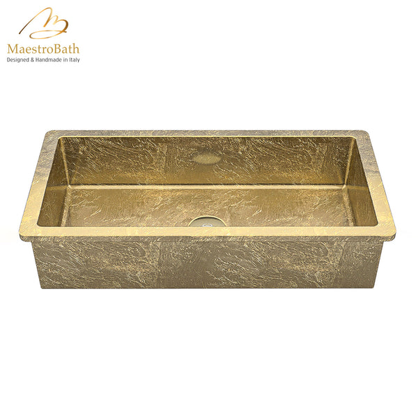 Vetrofreddo Rx Modern Bathroom Sink #color_gold leaf